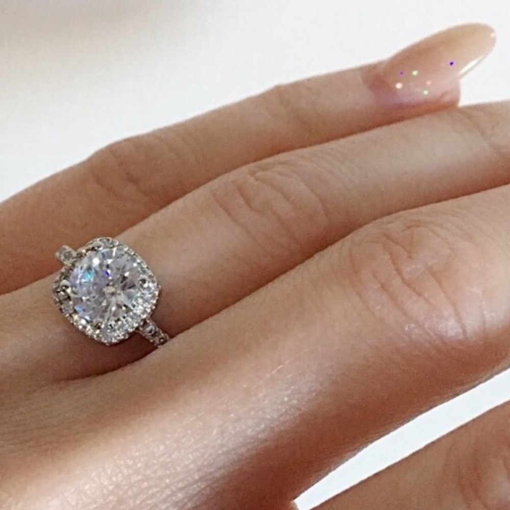Cushion Cut Round Diamond Ring